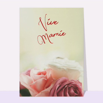 Vive mamie avec une rose