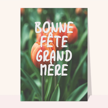 Bonne fête grand-mère et tulipes
