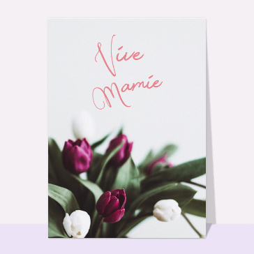 Vive mamie et jolies fleurs violettes
