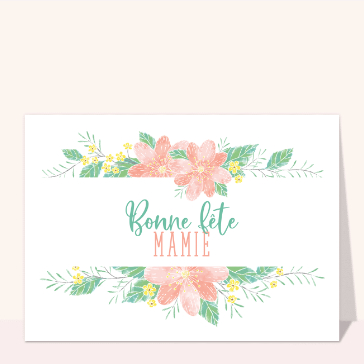 Carte Bonne fête mamie douce et fleurie