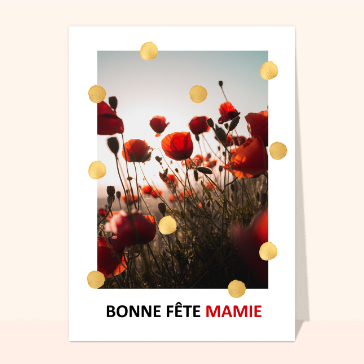 Fête des mamie et coquelicots or