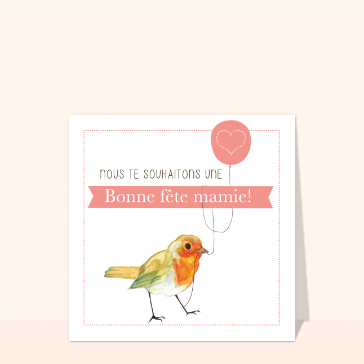 Bonne fête mamie par un rouge gorge