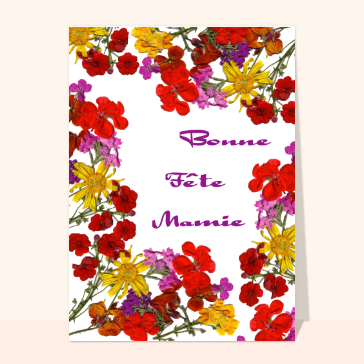 carte fête des grand-mères : Fleurs 1 Bonne fête Mamie