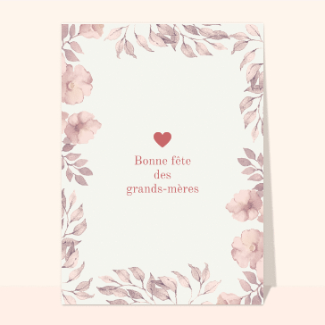 Bonne fête des grands mères et fleurs roses