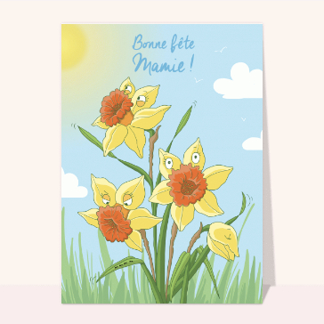 Fête des mamie et fleurs rigolotes