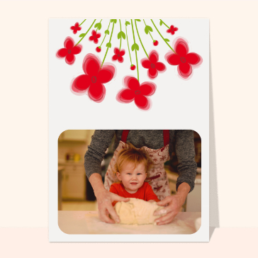 Des fleurs rouges pour mamie