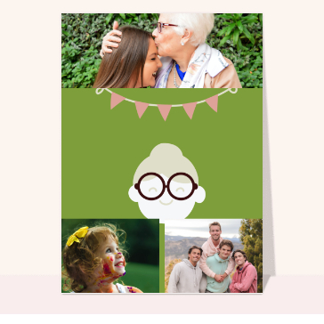Carte personnalisée fête des mamies : Les grosses lunettes de mamie
