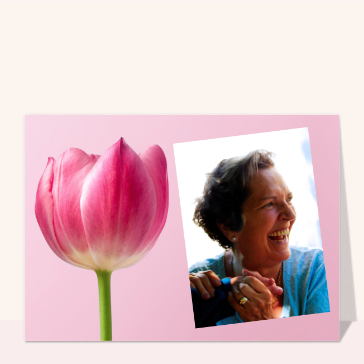 Une tulipe pour ma mamie Cartes personnalisées fête des mamies