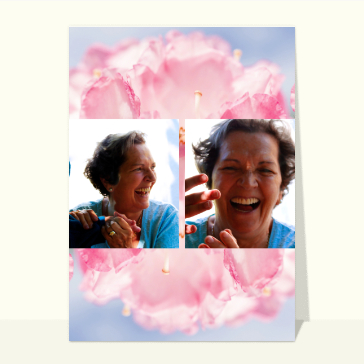 Fête des mamie et belle fleur rose
