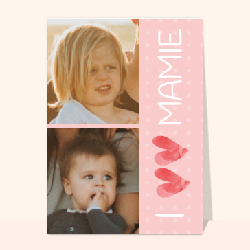 I love mamie sur fond rose