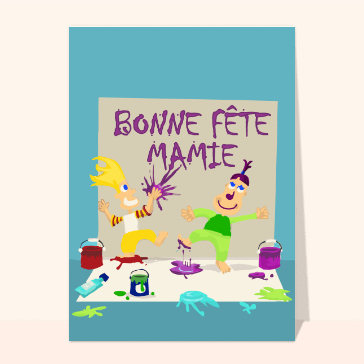 Bonne fête mamie à la peinture