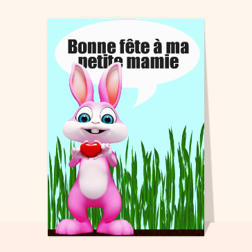 Bonne fête mamie lapin rose
