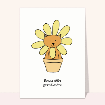 Bonne fête grand-mère chat dans une fleur