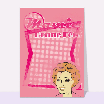 Bonne fête mamie vintage rose
