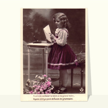 carte ancienne fête des grands-mères : Lettre à ma grand-mère