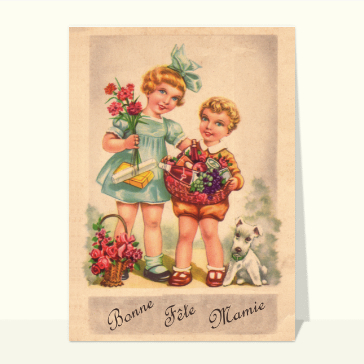 carte ancienne fête des grands-mères : Bonne fête mamie