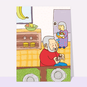 Carte fête des Grands-pères humour : Bonne fête papi gamer