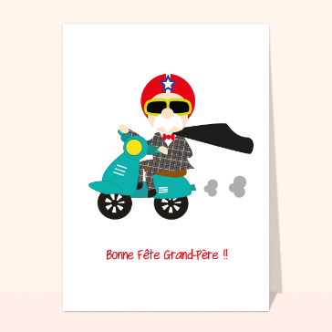 Joyeux Anniversaire papy en scooter Cartes fête des Grands-pères humour