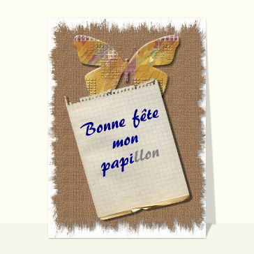carte de fête des grands-pères : Bonne fête mon papi-llon