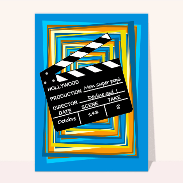 carte de fête des grands-pères : Mon super papi au cinema