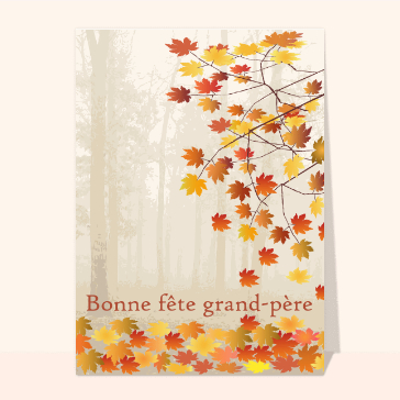 Bonne fête grand-père avec des couleurs d'automne
