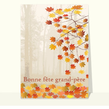carte de fête des grands-pères : Bonne fête grand-père avec des couleurs d'automne
