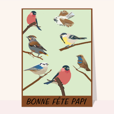 carte de fête des grands-pères : Pour un papi qui aime les oiseaux