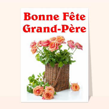 carte de fête des grands-pères : Bonne fête grand-père avec un bouquet