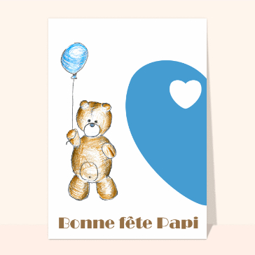 carte de fête des grands-pères : Petit nounours mignon