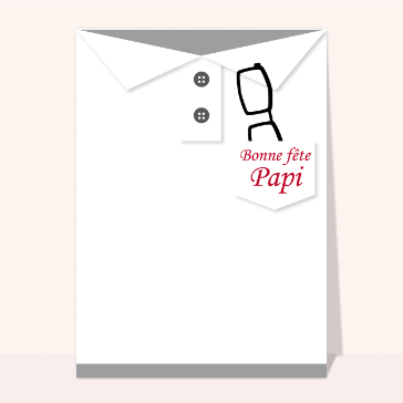 carte de fête des grands-pères : Bonne fête papi sur un polo