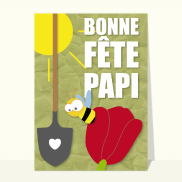 carte de fête des grands-pères : Bonne fête papi et jardinage