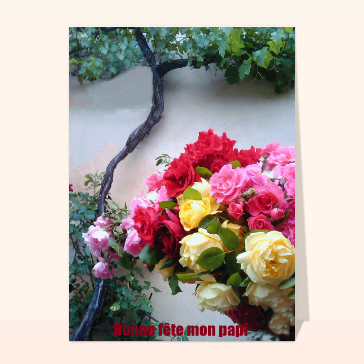 carte de fête des grands-pères : Des roses pour mon papi