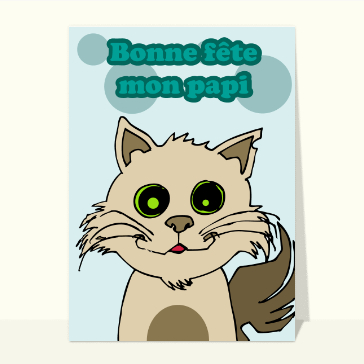 carte de fête des grands-pères : Bonne fête mon papi petit chat