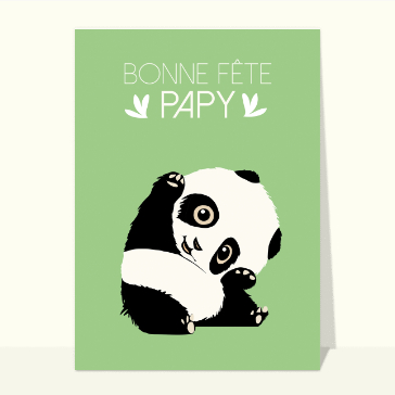 carte de fête des grands-pères : Bonne fête papy panda