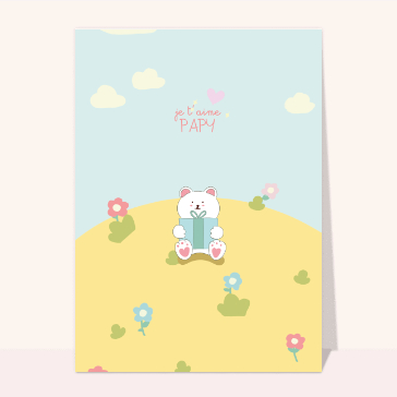 carte de fête des grands-pères : Nounours je t'aime papy
