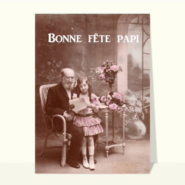 Carte ancienne bonne fête papi