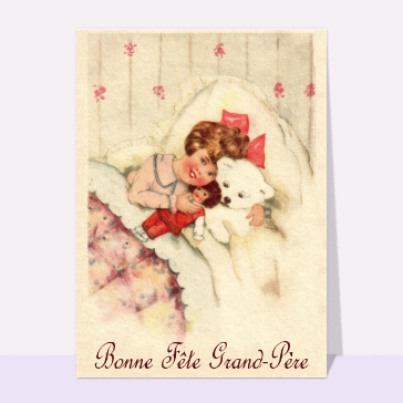 Petite fille bonne fête grand-père