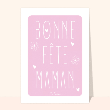 Bonne f&ecirc;te maman en douceur rose et fleurs