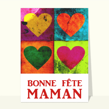 Bonne fête maman et patchwork de coeurs
