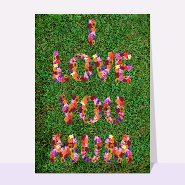 I love you mum avec des fleurs