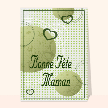 Bonne fête maman et coeurs verts