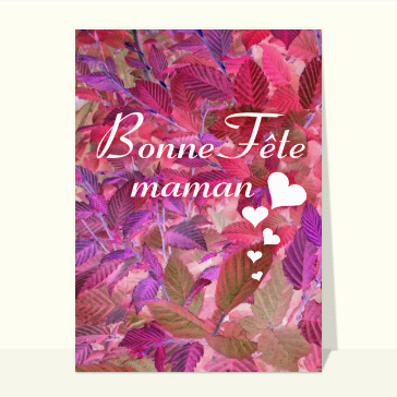 Carte Bonne fête maman avec des coeurs