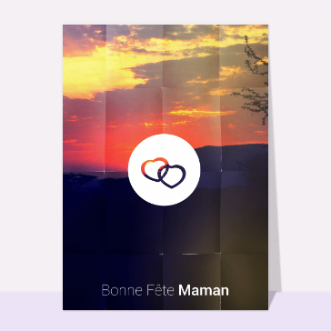 Deux coeurs et un couché de soleil
