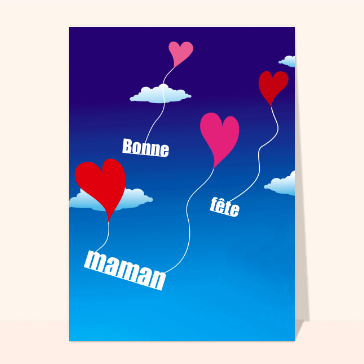 Bonne fête maman et ballons coeurs