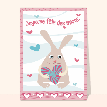 Fête des mères : Le lapin et son coeur de fête des mères