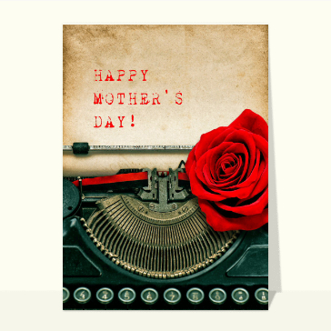 Fête des mères : Happy mother's day avec une machine à écrire