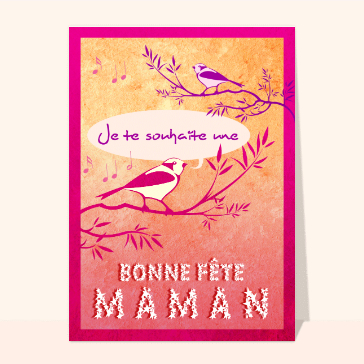 Bonne fete des meres et oiseaux