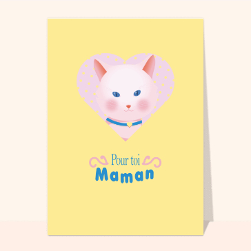 Pour toi maman et petite chat dans un coeur