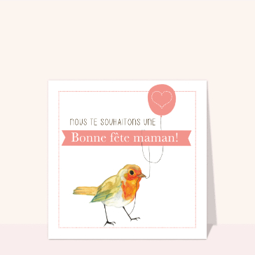 Bonne fête maman par un rouge gorge