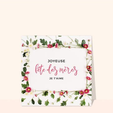 Joyeuse fête des mères sur lit de fleurs